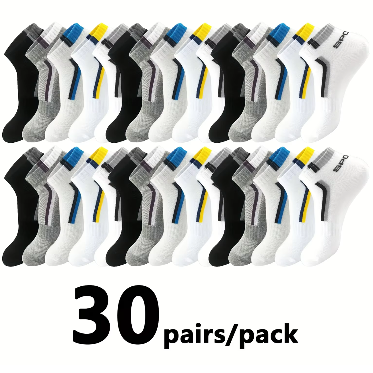 30Pairs Men's Mesh Breathable  - Embellish Knit ulasan dan harga