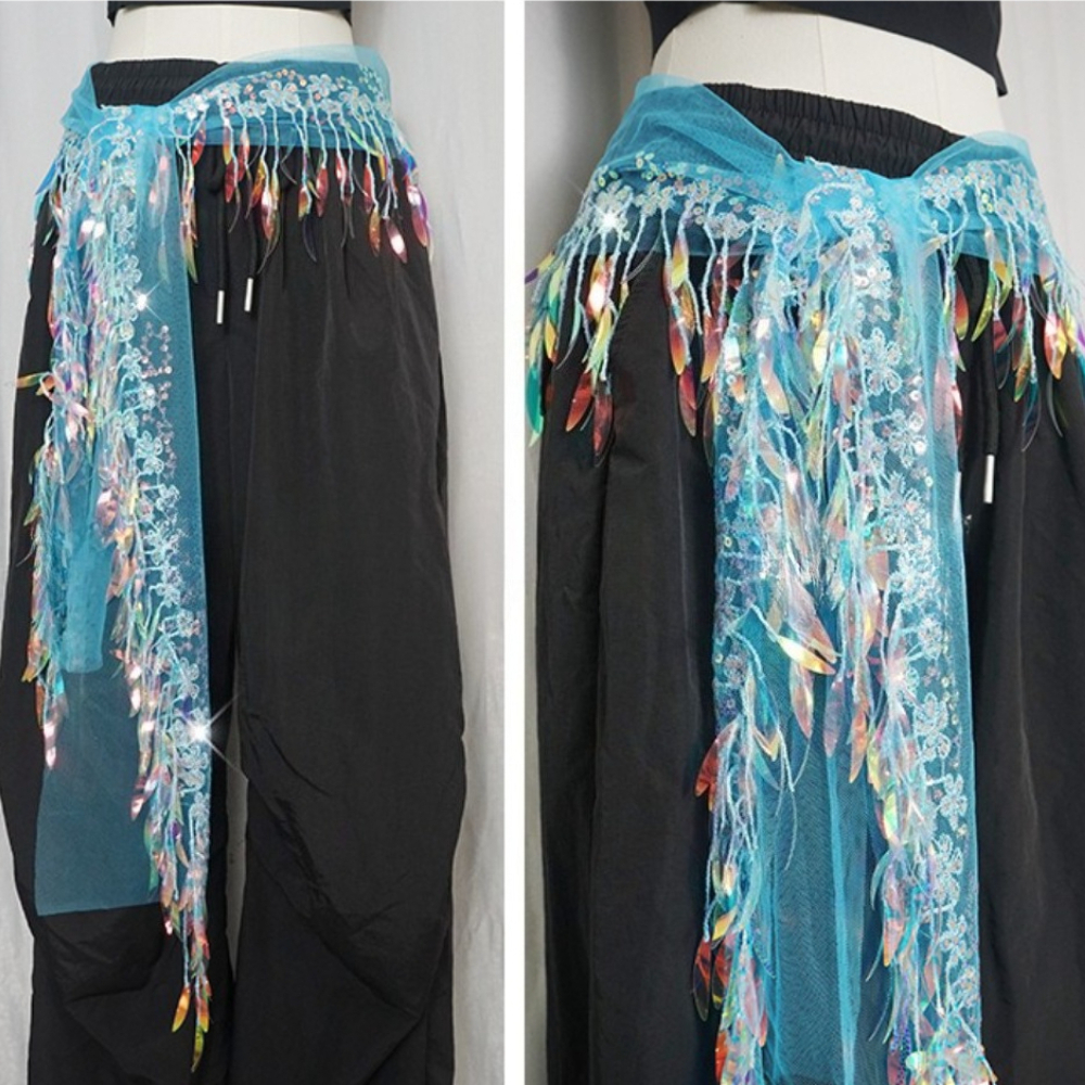 Womens Jazz dance Costume Hip  - Tassel Fringe Trim ulasan dan harga