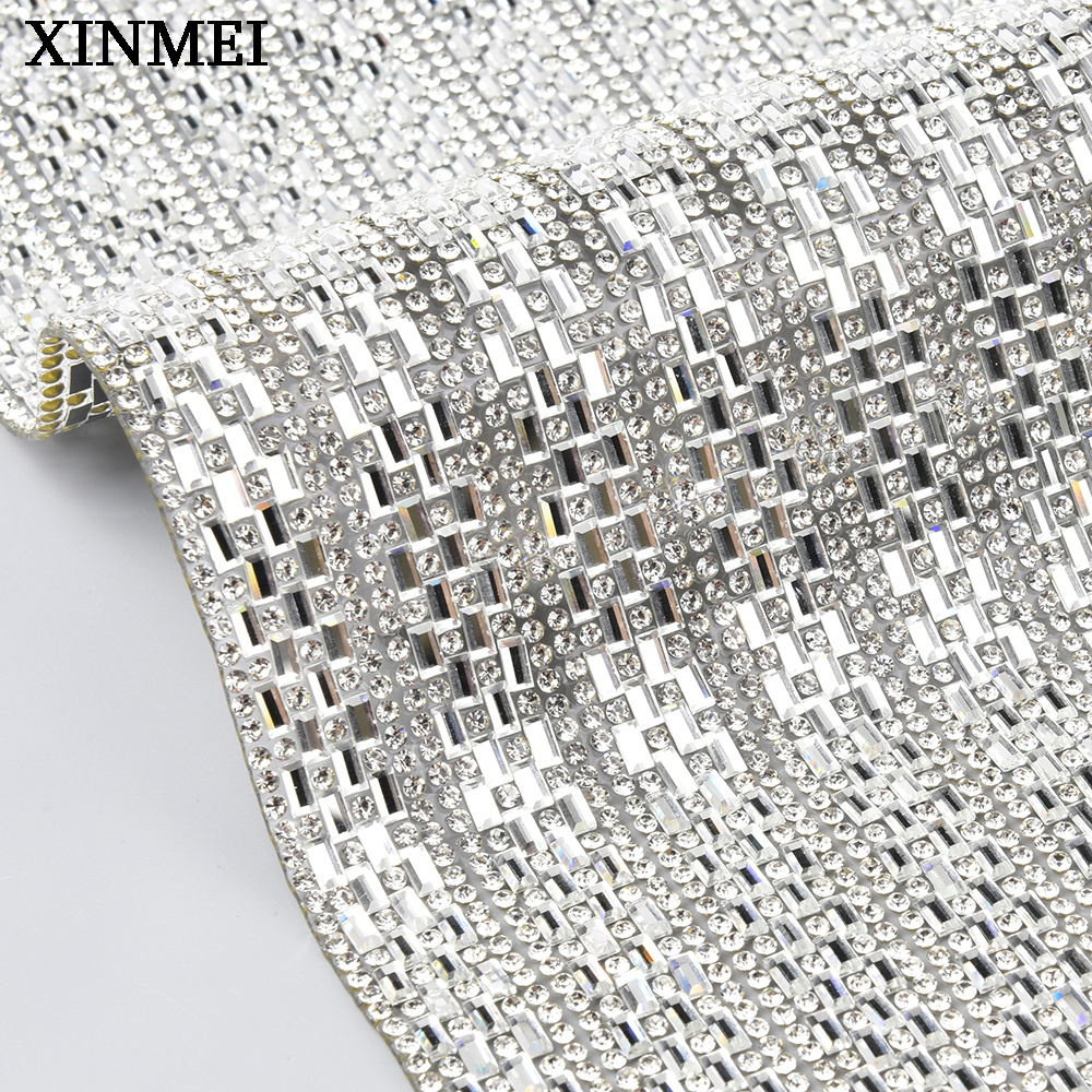 24*40cm Clear Rectangle Glass  - Hotfix Rhinestone Sheet ulasan dan harga