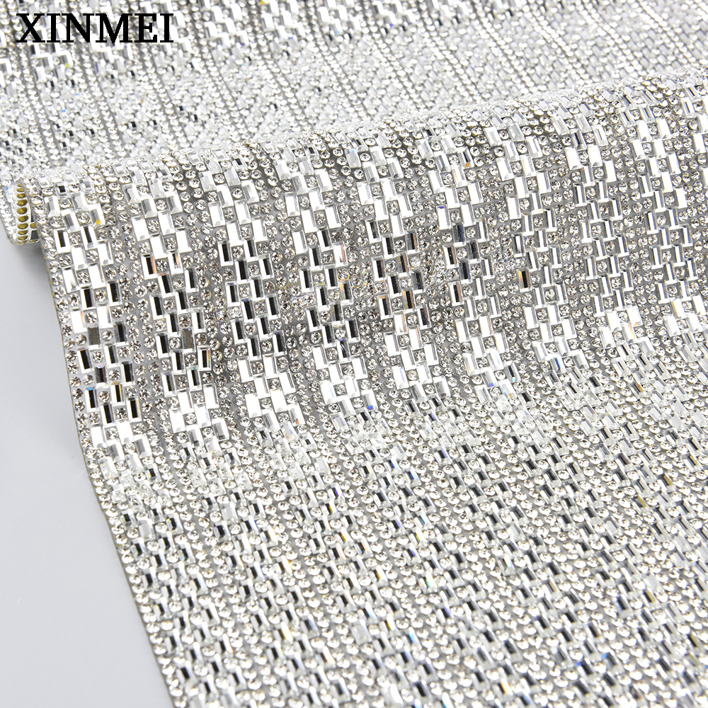 24*40cm Clear Rectangle Glass  - Hotfix Rhinestone Sheet ulasan dan harga