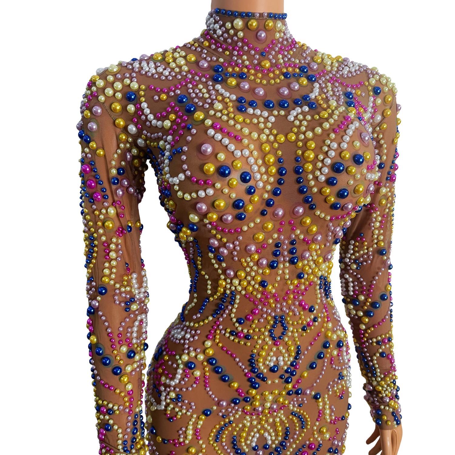 Yeguang Women Nude Mesh Multic - Embellish Knit ulasan dan harga