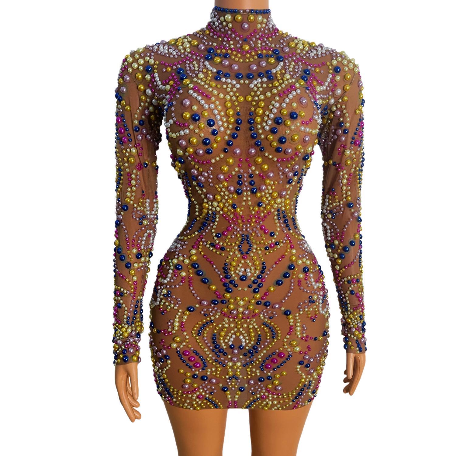 Yeguang Women Nude Mesh Multic - Embellish Knit ulasan dan harga
