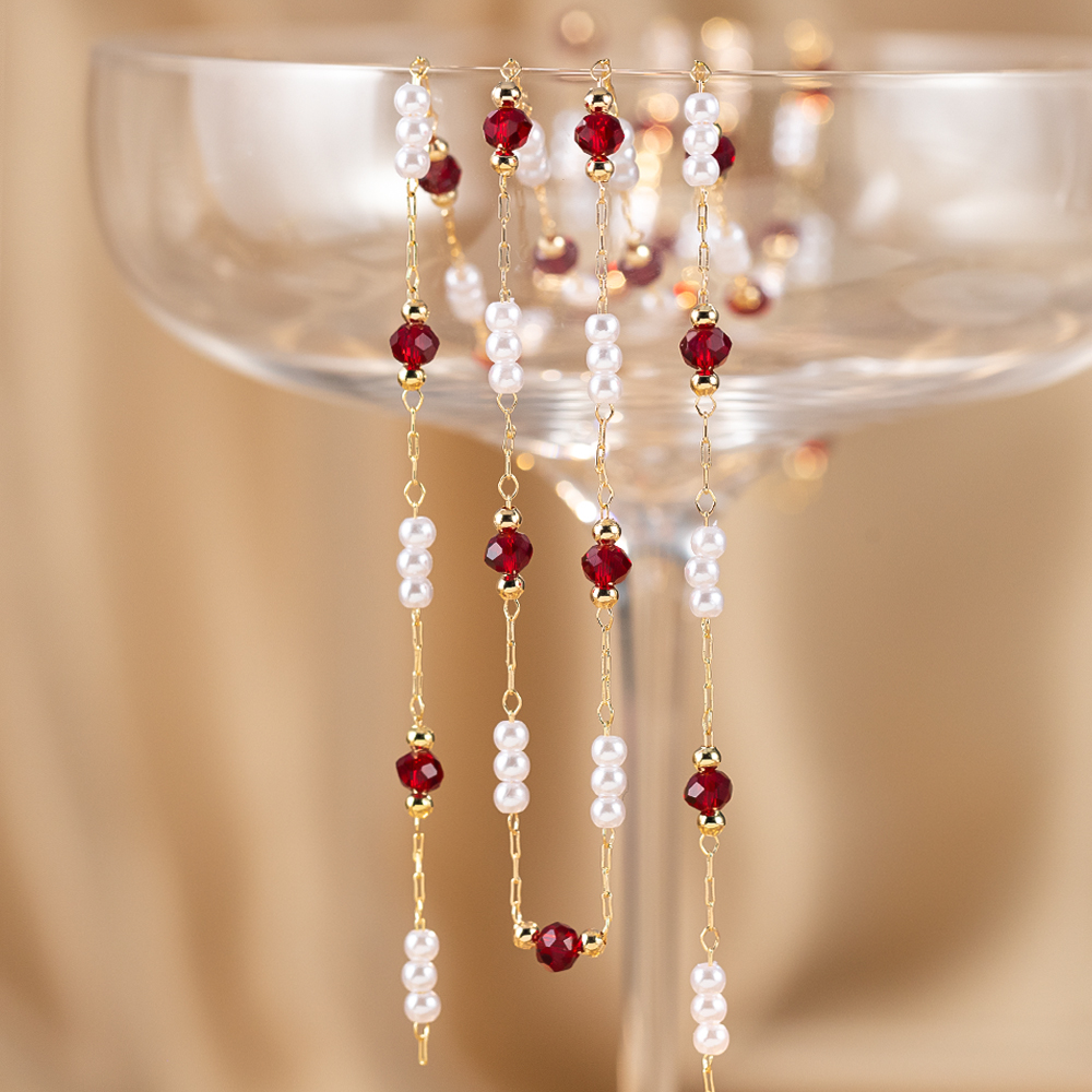 50cm/100cm Imitation Pearl Cop - Pearl Trim Chain ulasan dan harga