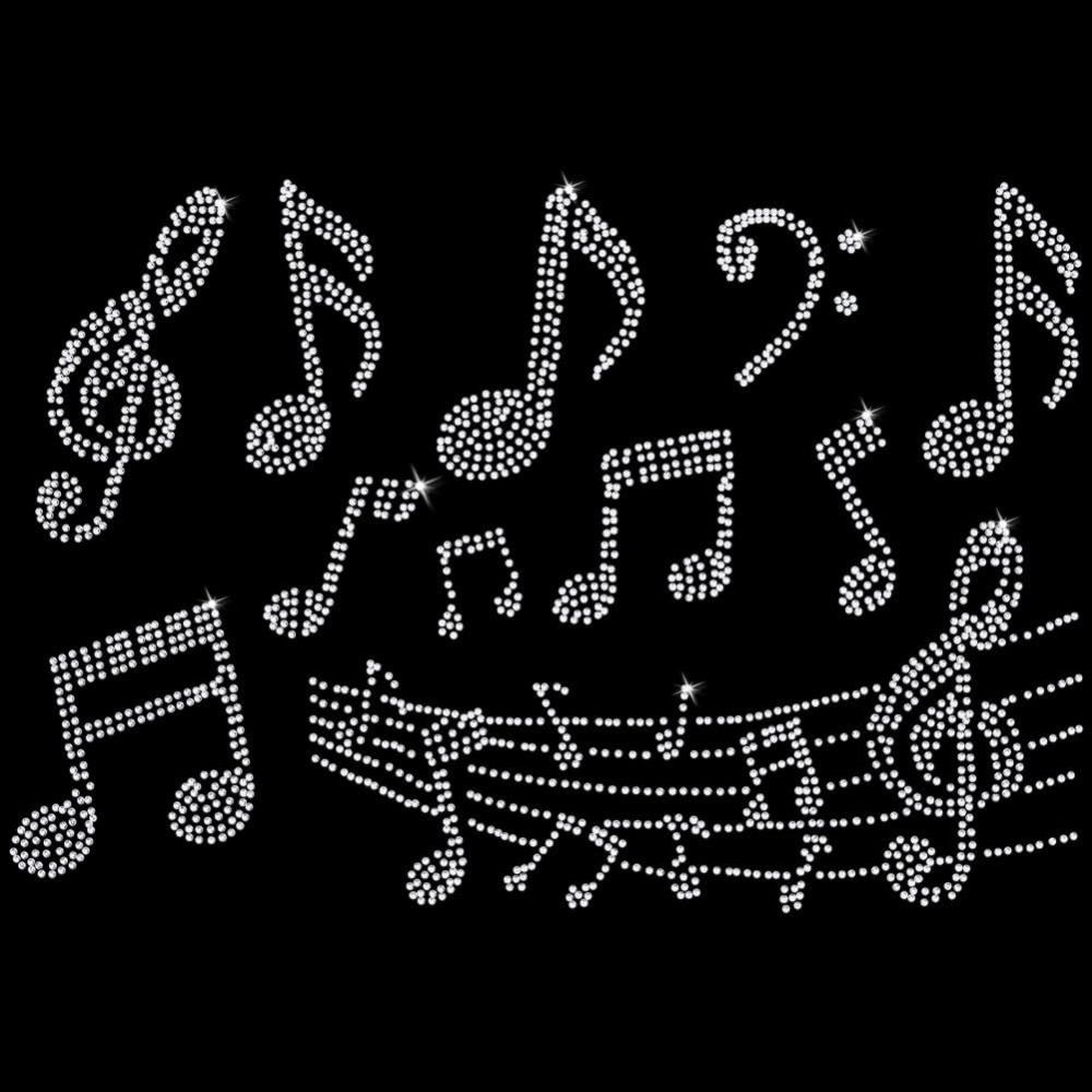 5 Sheet Music Notes Rhinestone - Hotfix Rhinestone Sheet ulasan dan harga