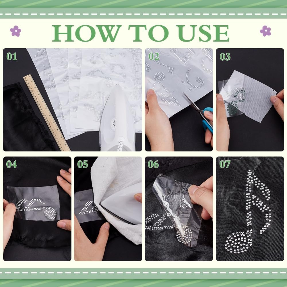 5 Sheet Music Notes Rhinestone - Hotfix Rhinestone Sheet ulasan dan harga