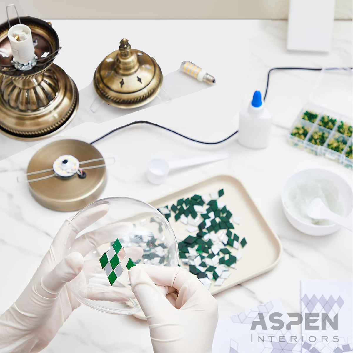 DIY Colored Glass Mosaic Table - Craft Embellishments ulasan dan harga
