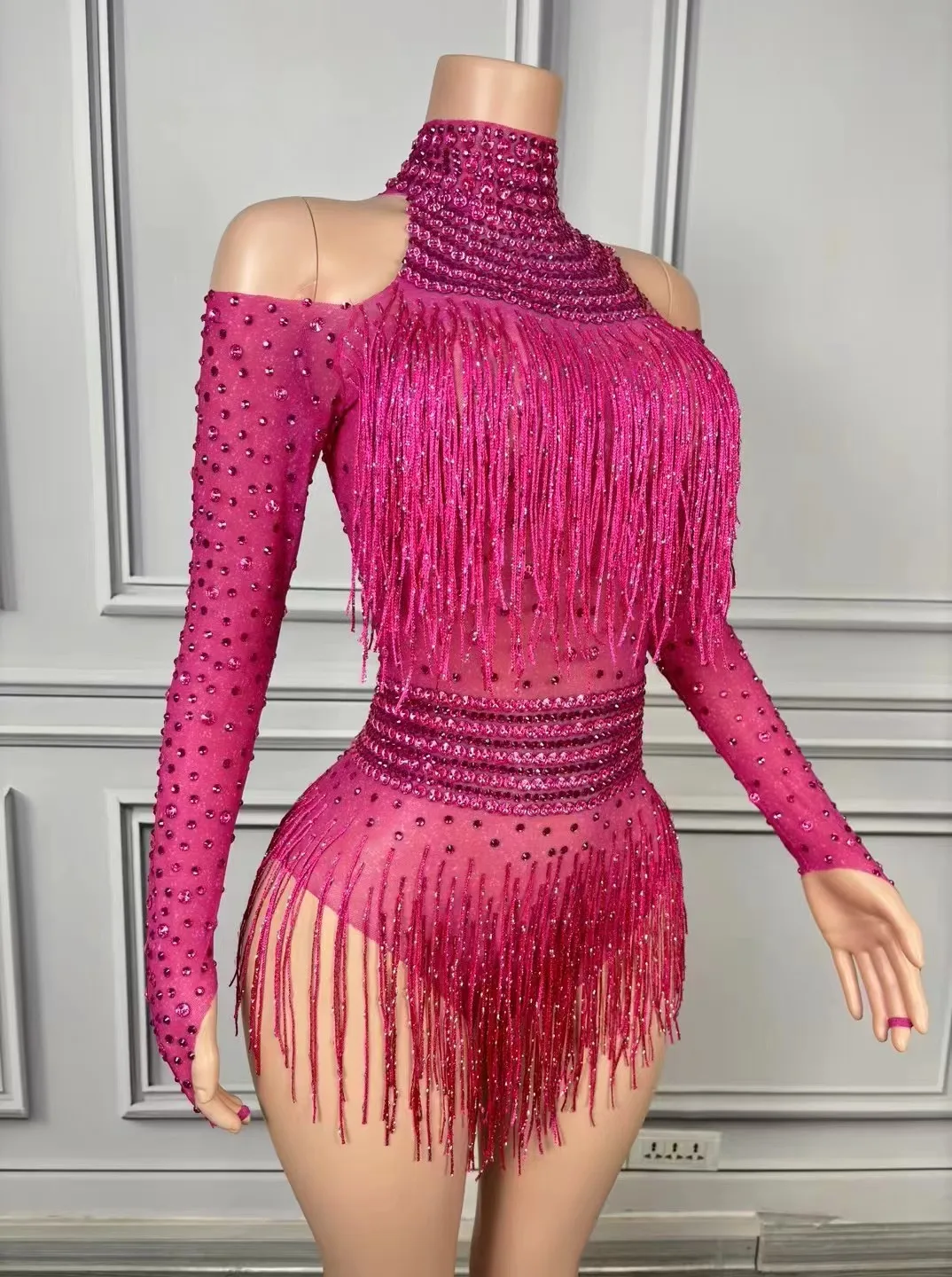 Singer Dancer Costume Sparkly  - Rhinestone Banding Trim ulasan dan harga