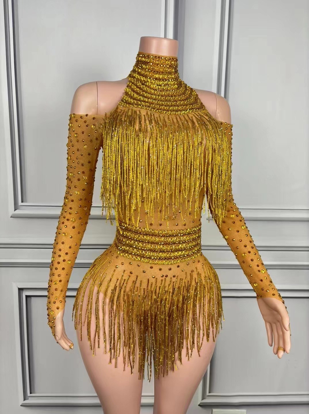 Singer Dancer Costume Sparkly  - Rhinestone Banding Trim ulasan dan harga