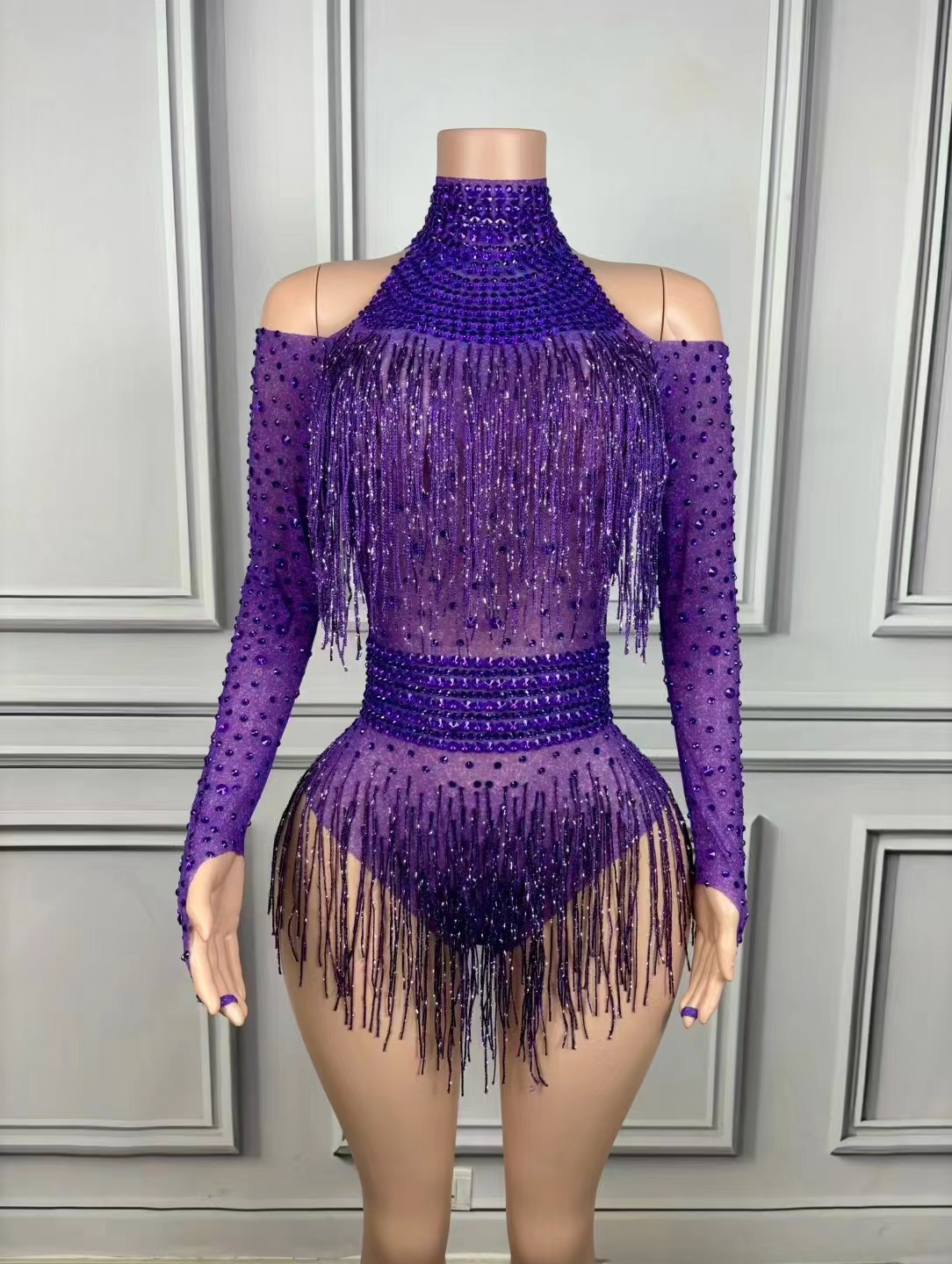 Singer Dancer Costume Sparkly  - Rhinestone Banding Trim ulasan dan harga