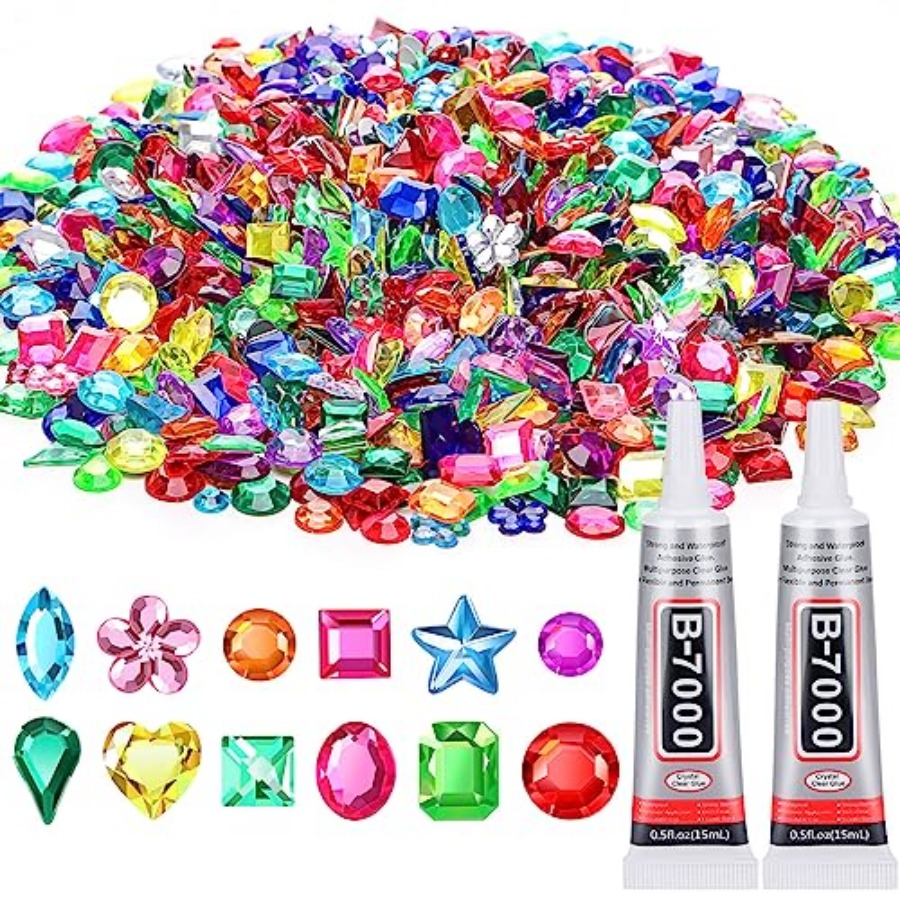 200Pcs Craft Gems with 2Pcs B7 - Embellishment Glue Craft ulasan dan harga