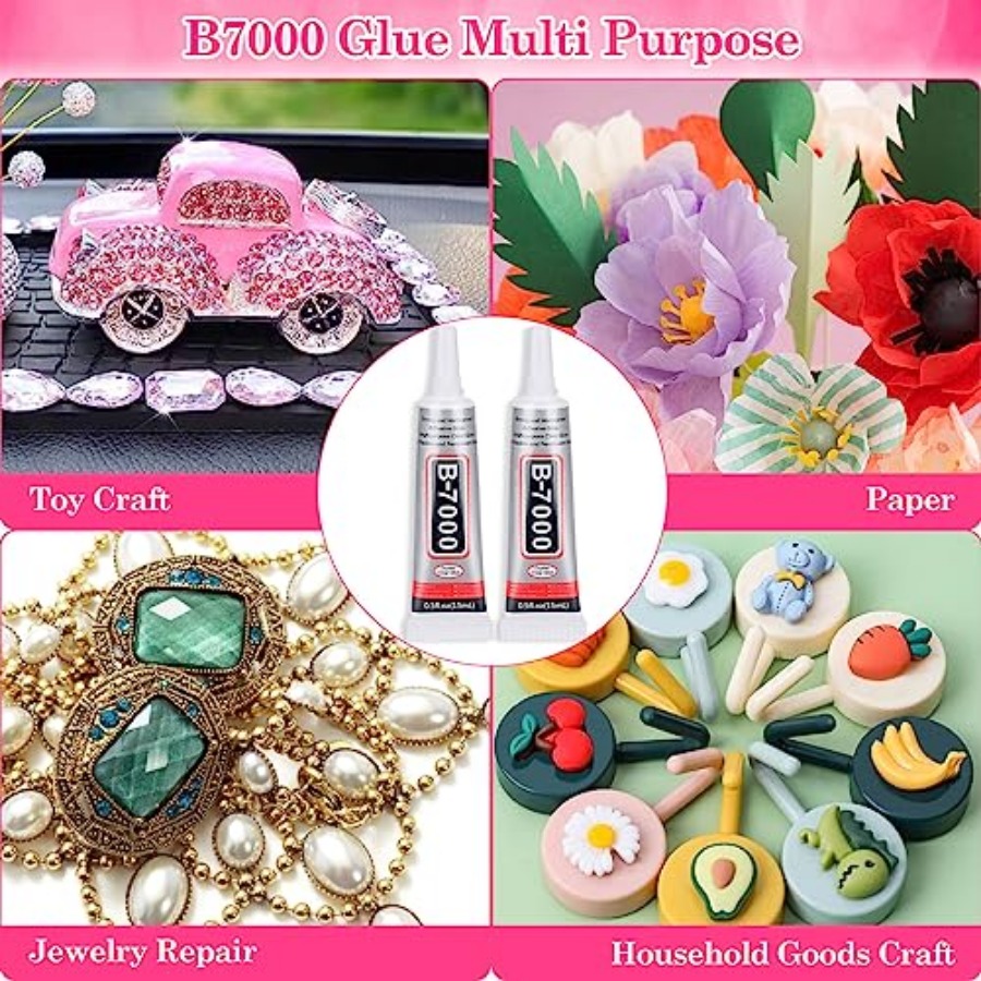 200Pcs Craft Gems with 2Pcs B7 - Embellishment Glue Craft ulasan dan harga