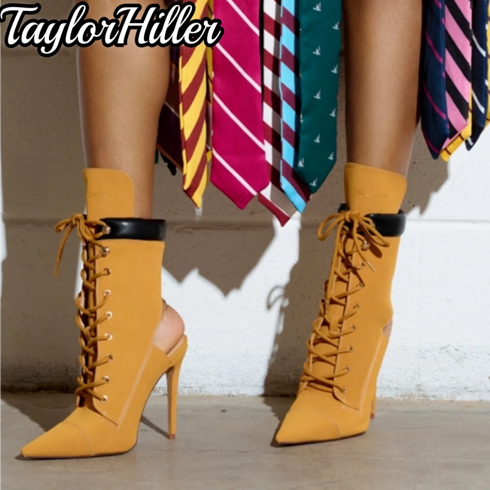 Gladiator Heels Patchwork Fron - Guipure Lace Panel ulasan dan harga