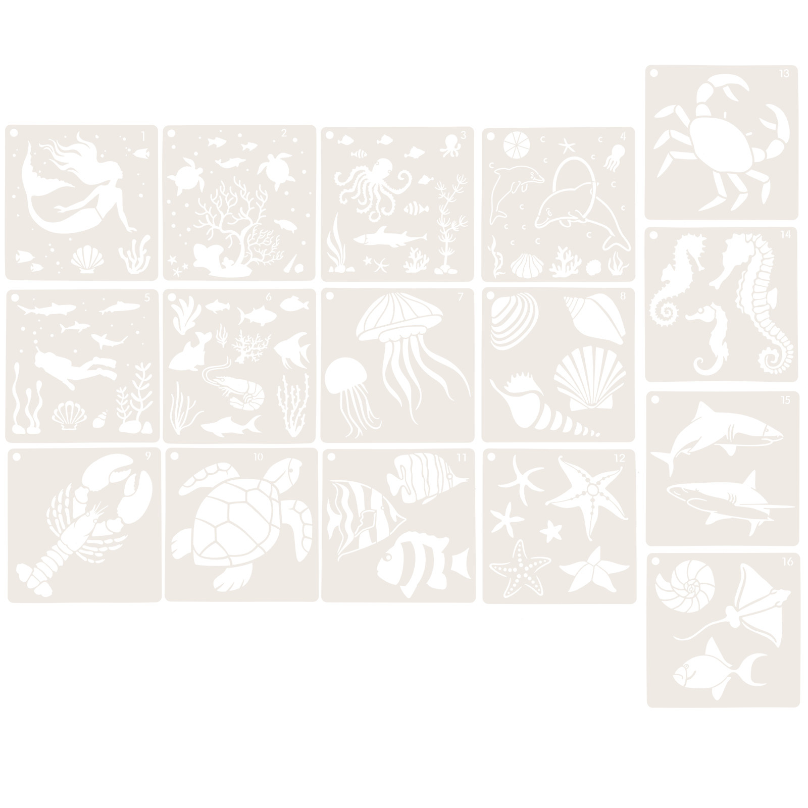 16pcs Ocean World Painting Tem - Craft Embellishment World ulasan dan harga