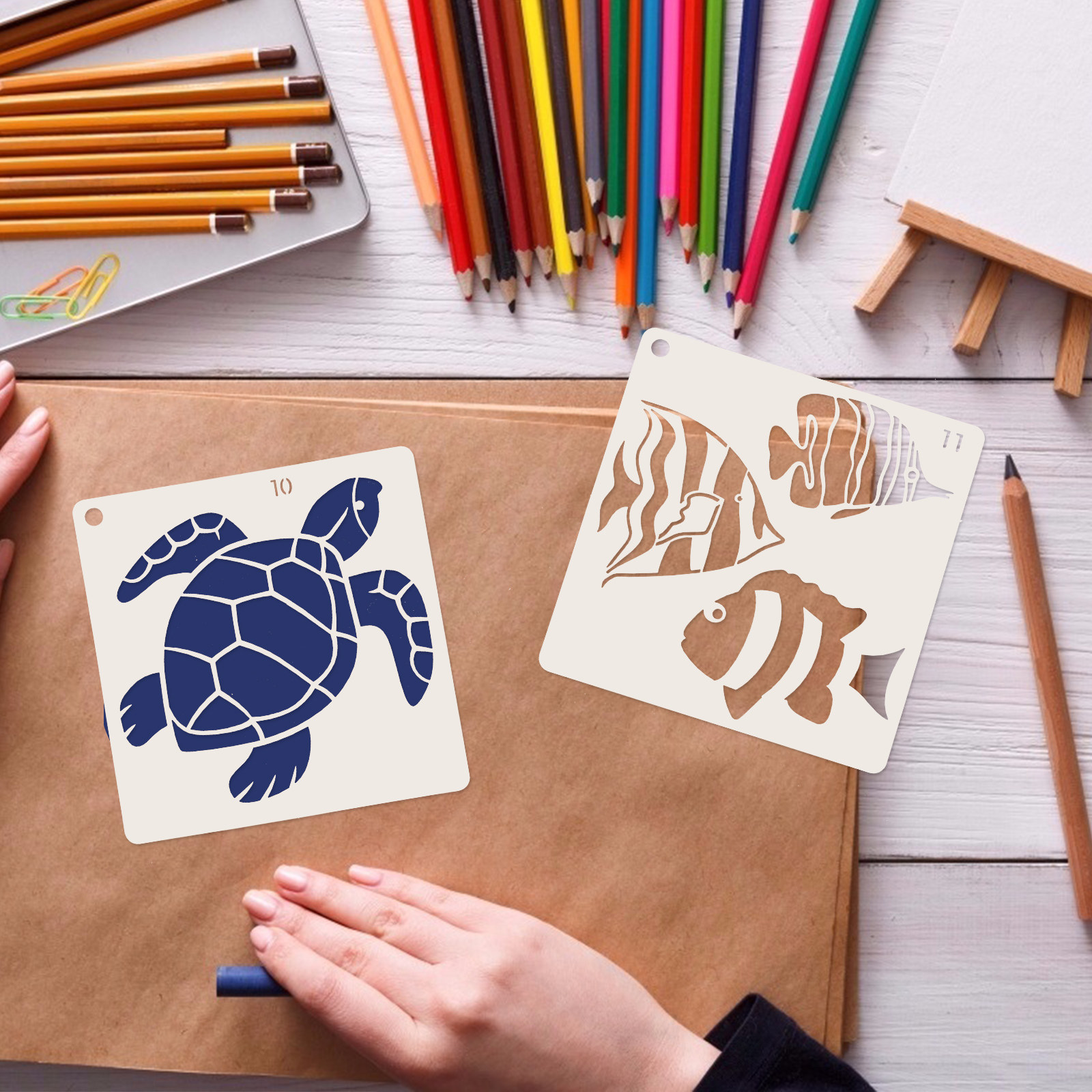 16pcs Ocean World Painting Tem - Craft Embellishment World ulasan dan harga