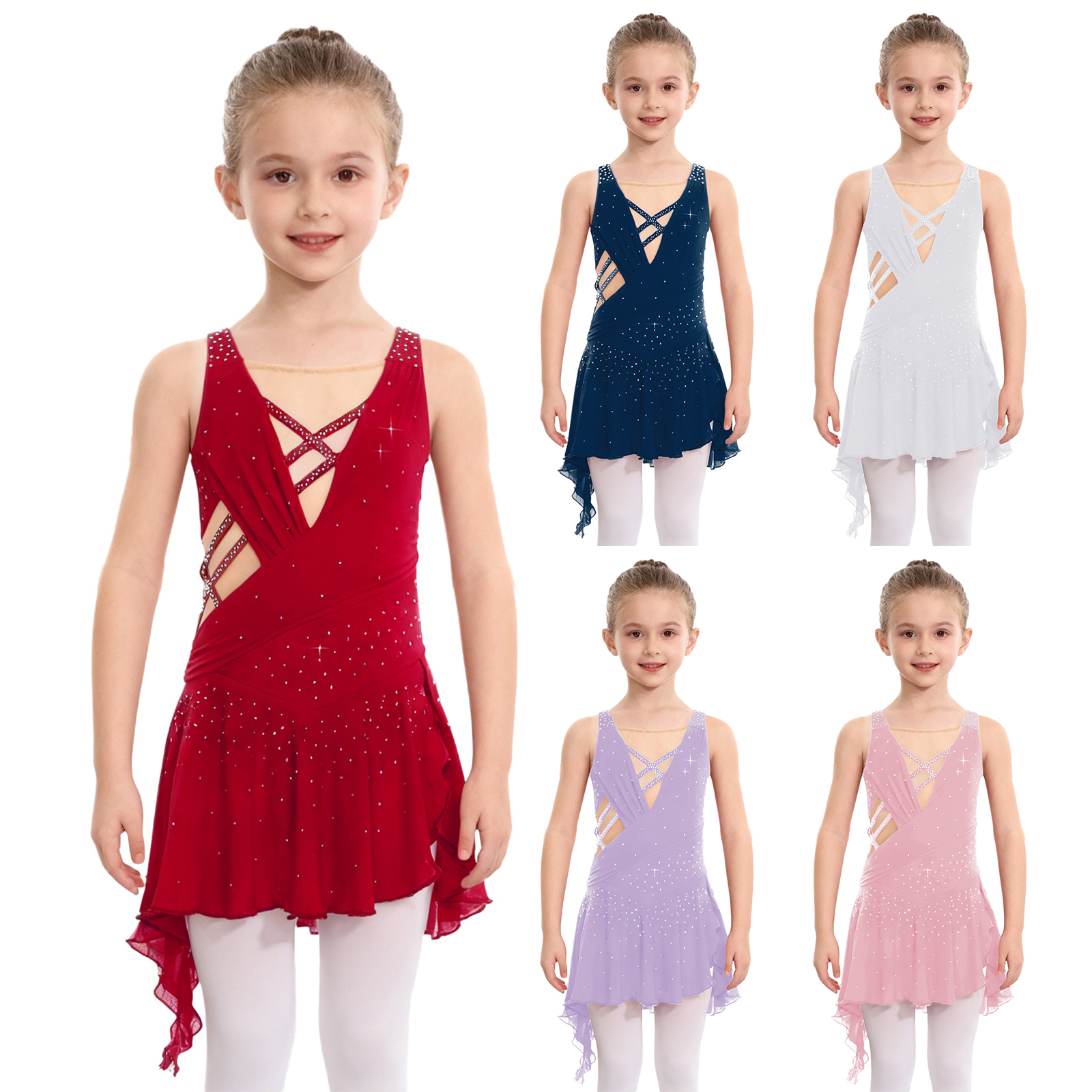 Kids Girls Lyrical Ballet Danc - Rhinestone Banding Trim ulasan dan harga