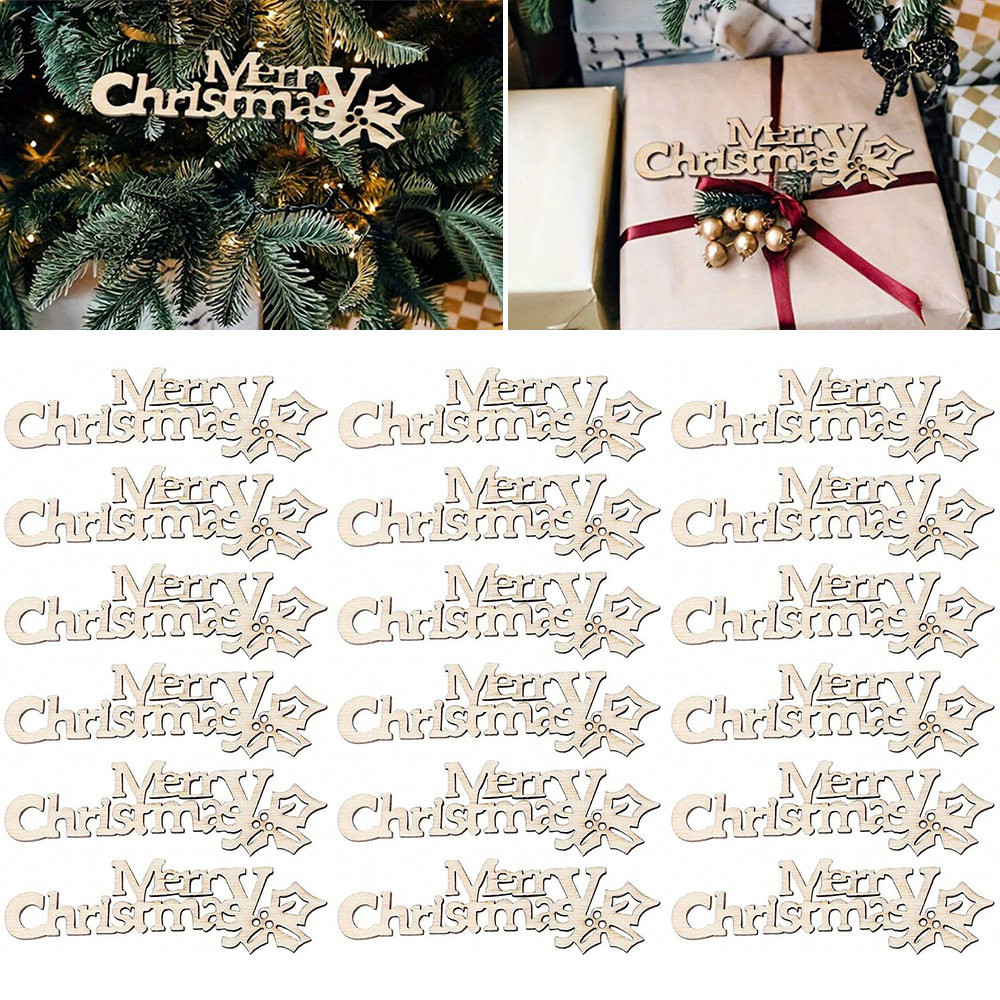 10/20/100Pcs Merry Christmas W - Christmas Craft Embellishment ulasan dan harga