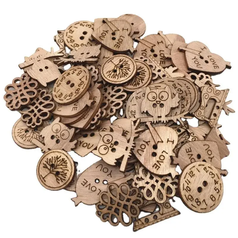 50pcs Wooden Craft Embellishme - Christmas Craft Embellishment ulasan dan harga