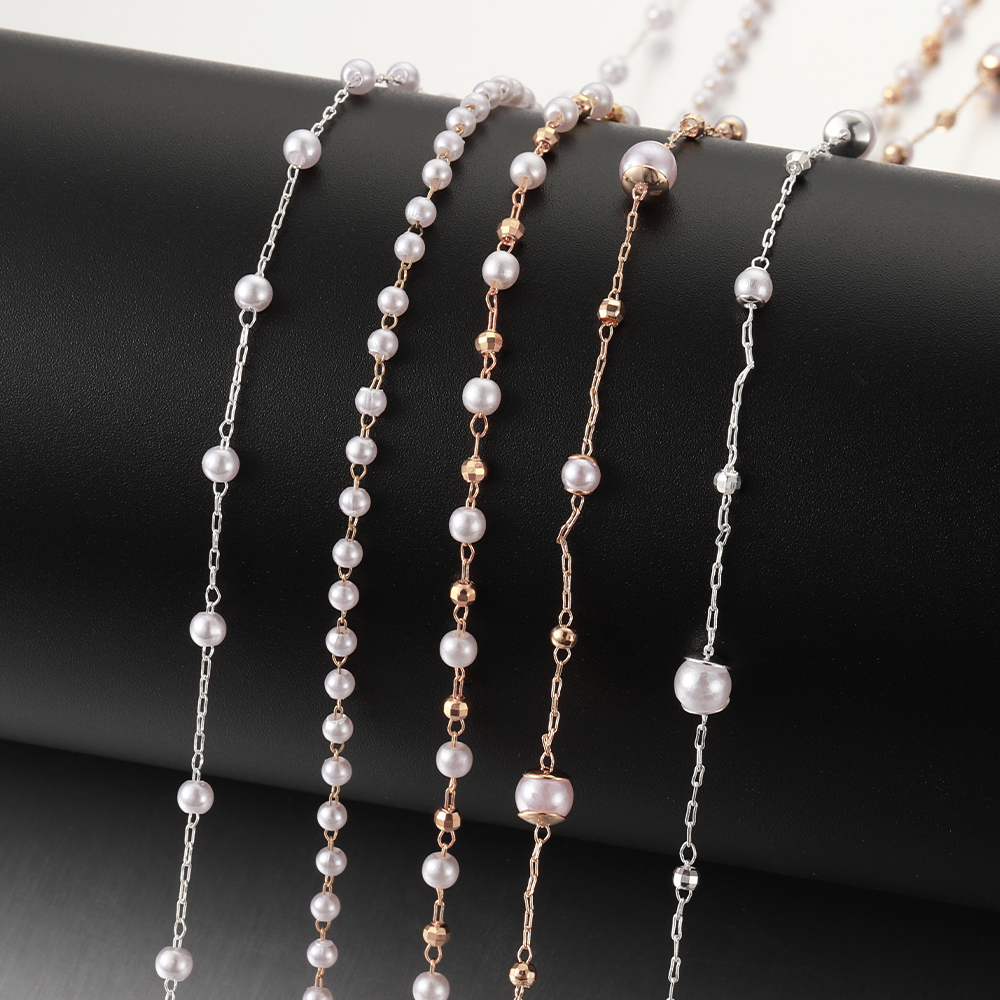 1 Meter Beaded Imitation Pearl - Pearl Trim Chain ulasan dan harga