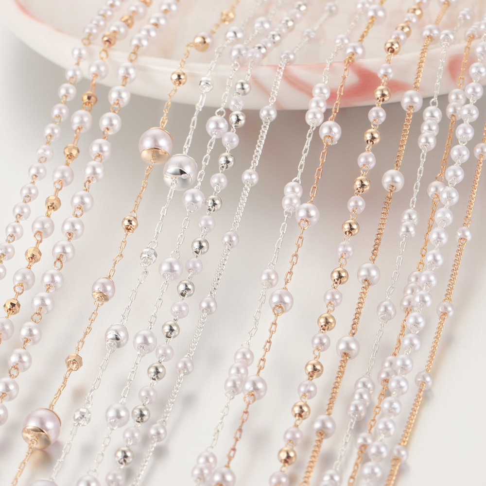 1 Meter Beaded Imitation Pearl - Pearl Trim Chain ulasan dan harga