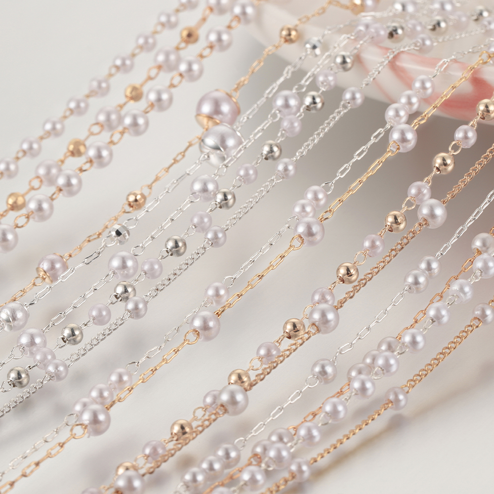 1 Meter Beaded Imitation Pearl - Pearl Trim Chain ulasan dan harga