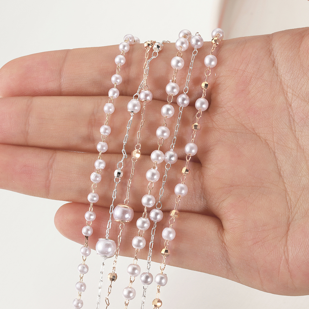 1 Meter Beaded Imitation Pearl - Pearl Trim Chain ulasan dan harga