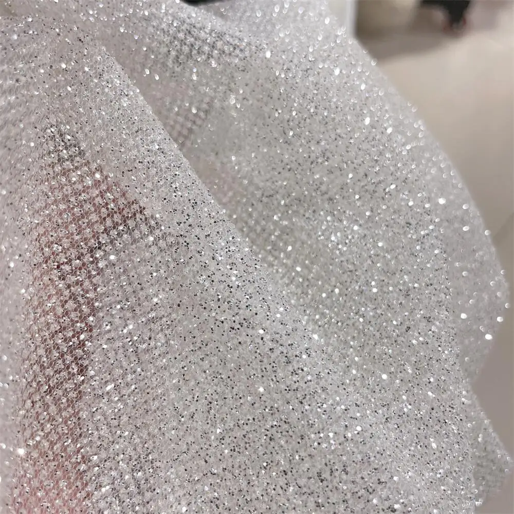 Superdensity-Silver Glitter Ne - Crystal Mesh Fabric ulasan dan harga