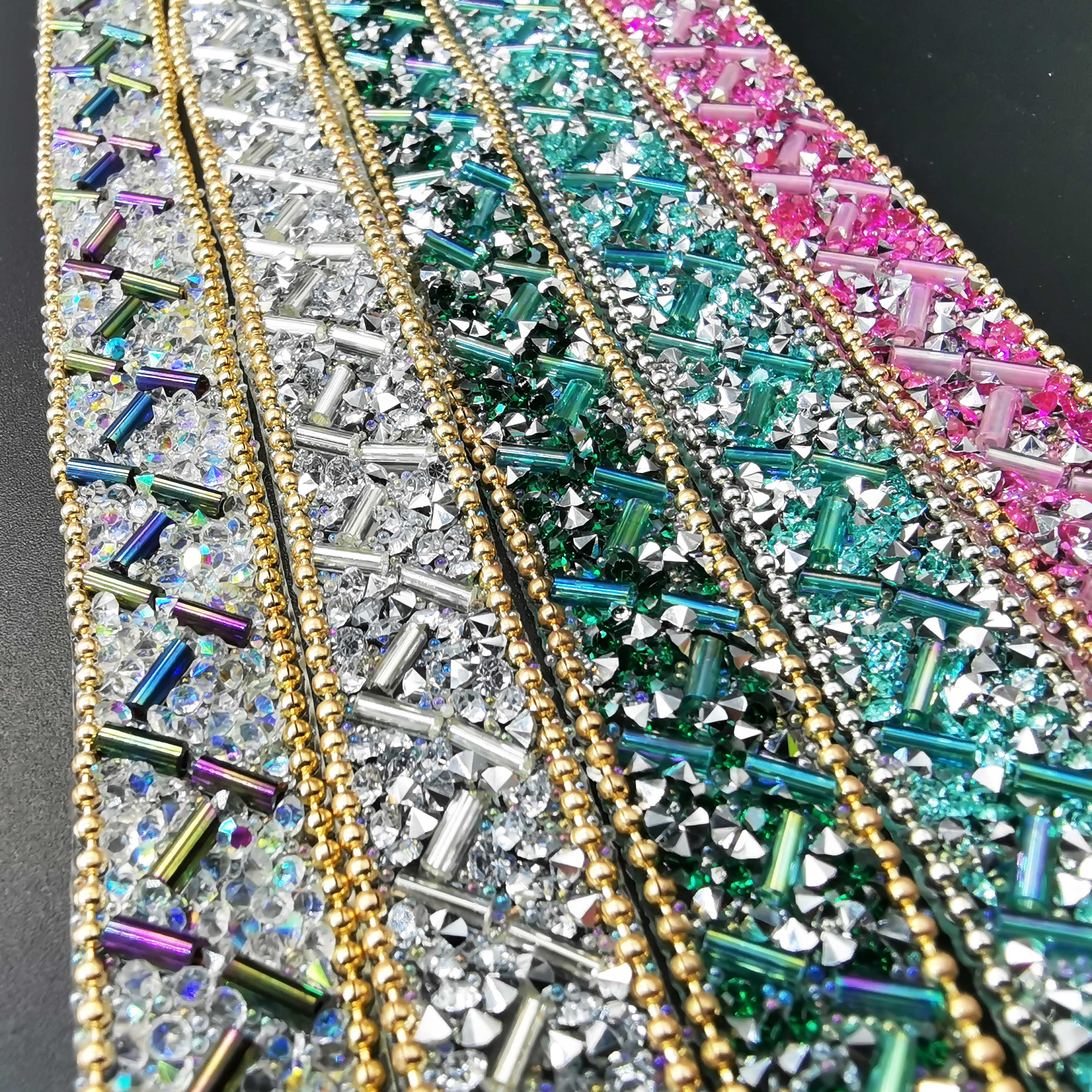 Sewing Trim Crystal Motif Stra - Hotfix Rhinestone Sheet ulasan dan harga